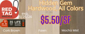 red tag specials at Karen's Carpetmax of flint mi solid hardwood hidden gem cork brown fawn mocha mist - save big discount