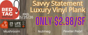 special sale on savvy statement mushroom nutmeg pewter pearl luxury vinyl plank at Karen's Carpetmax discount savings